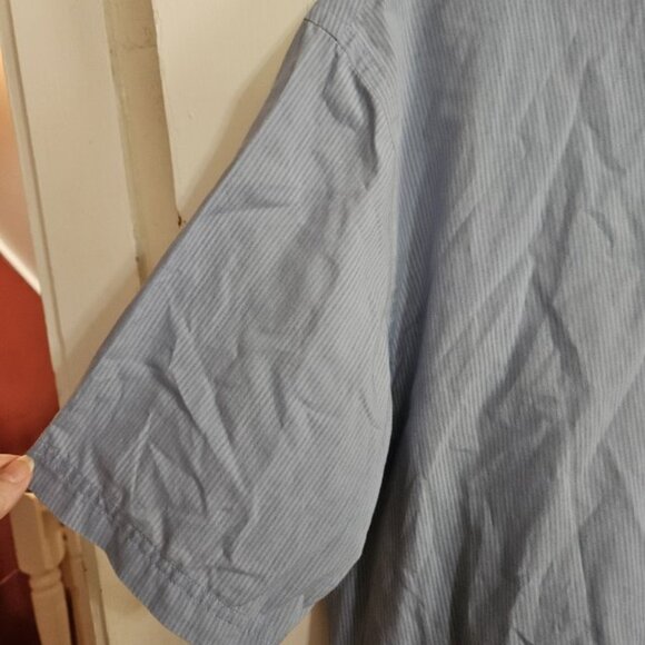CROFT & BARROW Blue Short Sleeved Pinstripe Shirt Mens XXL 2XL 18 18.5 - Picture 5 of 5